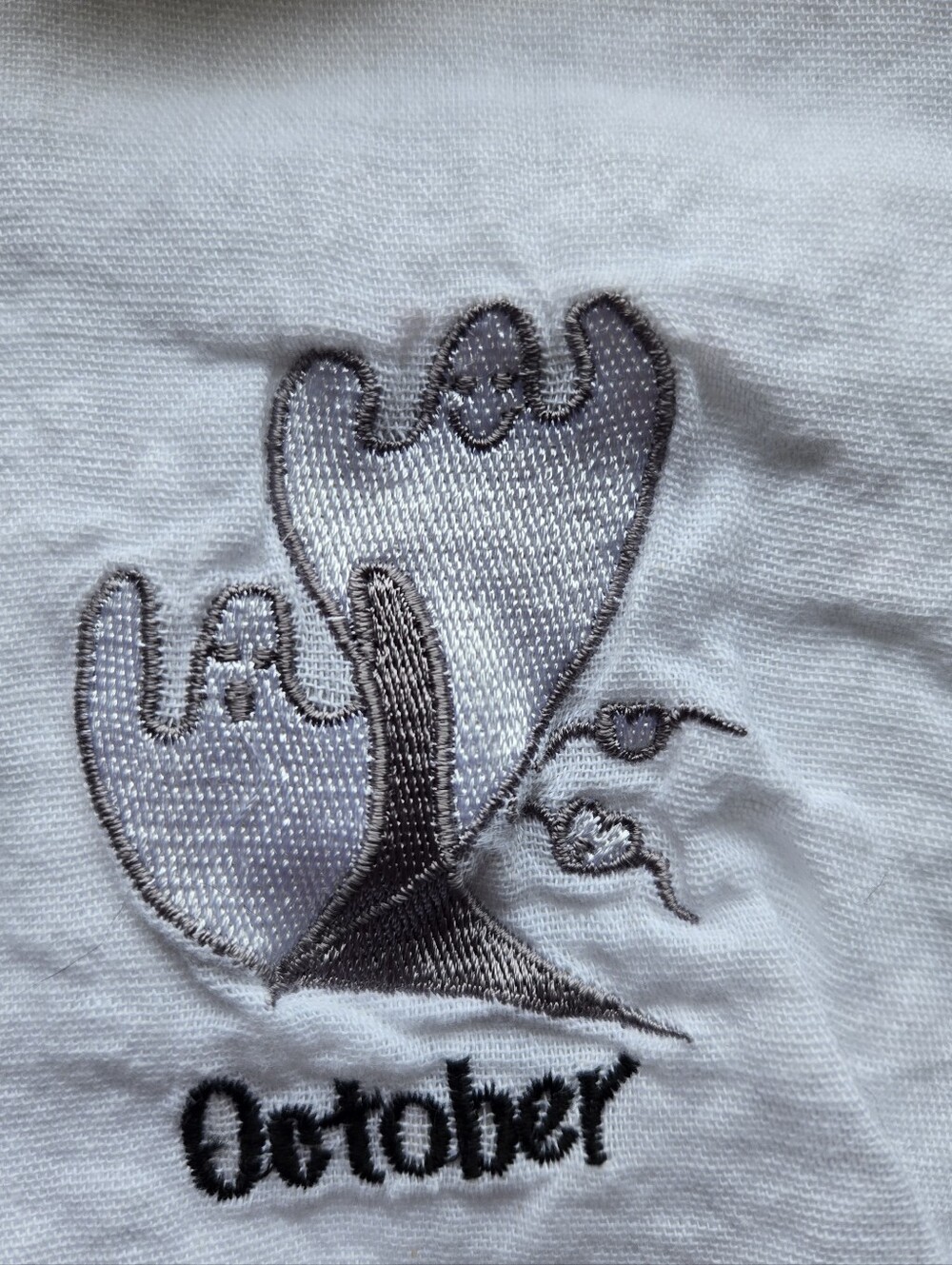 White Embroidered Months Hand Towels - Picture 11 of 16